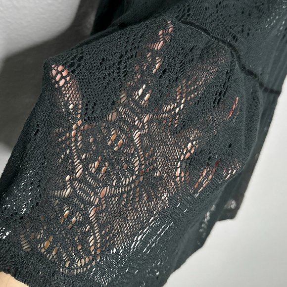 No Label-Sheer Crochet Black‎ Sleeveless Dress Size Medium - Picture 8 of 10